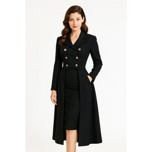 Marie Claire Fiala Gothic Steampunk‎ Military Tailcoat Black Long Jacket Cosplay